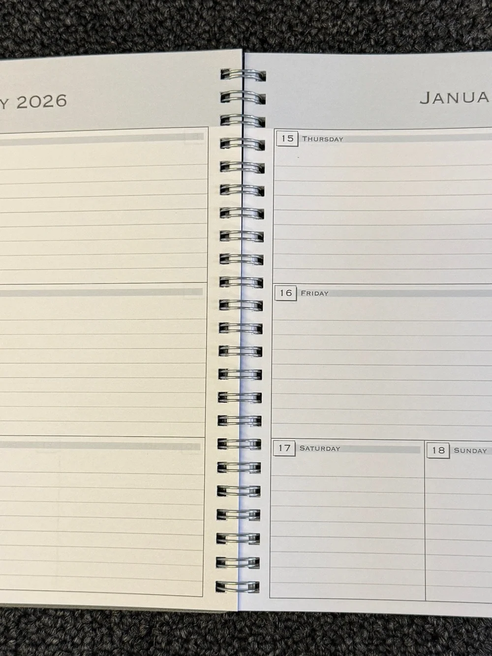 Blue Sky 2026 Weekly Monthly Planner Calendar Gray Tabbed Organizer NEW